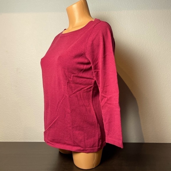 Cassis Silk Knit Charter Club Boatneck Top - Picture 3 of 5